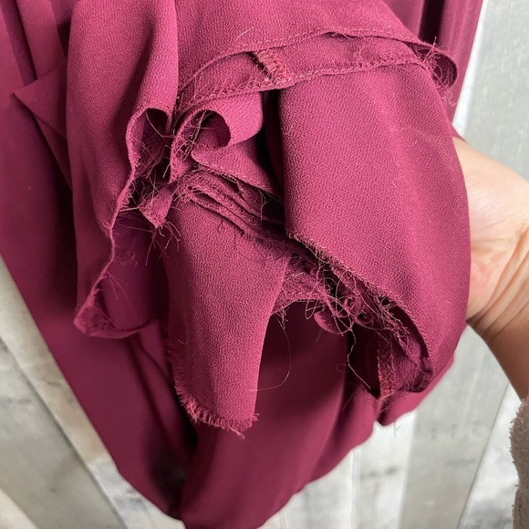 Lulus maxi dress burgundy cherry red make me move wedding guest long gown xs - Picture 8 of 9